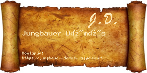 Jungbauer Dömös névjegykártya